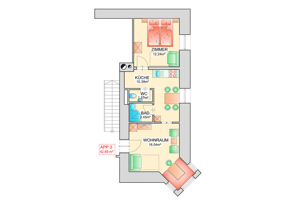 Haus Renate – Rauris | Appartement 3 | Grundriss