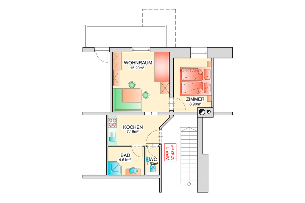 Haus Renate – Rauris | Appartement 1 | Grundriss