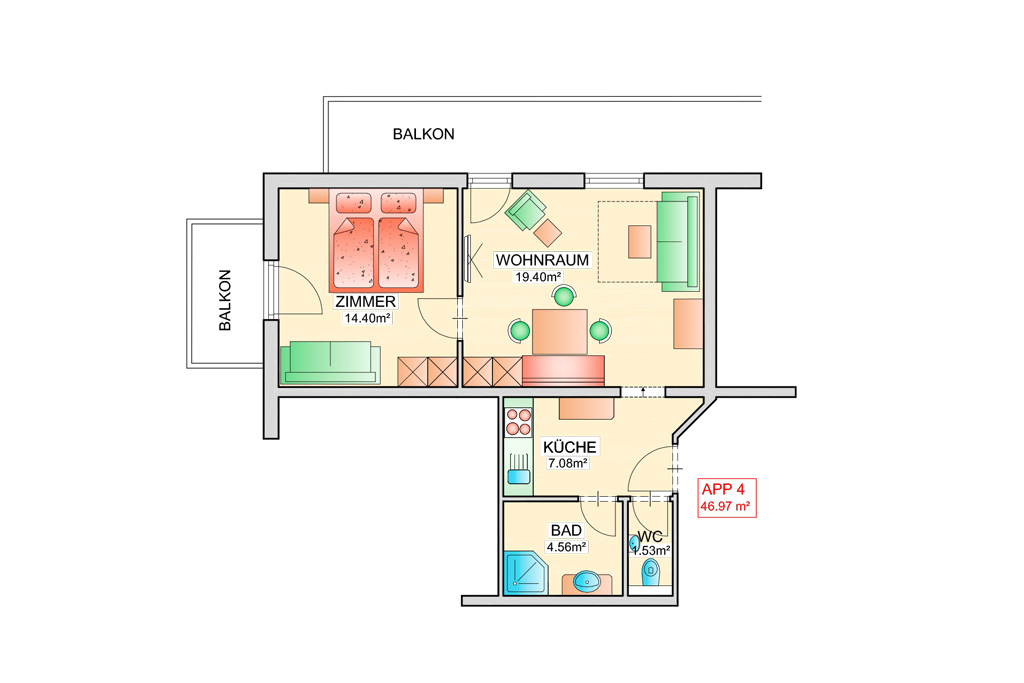 Haus Renate – Rauris | Appartement 4 | Grundriss