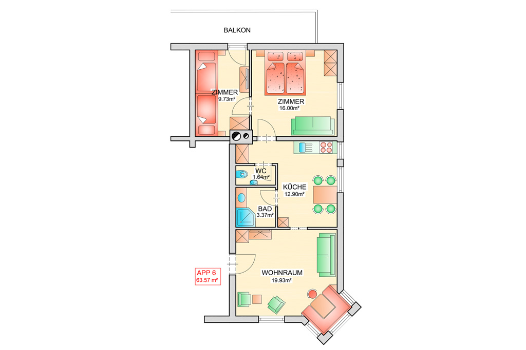 Haus Renate – Rauris | Appartement 6 | Grundriss