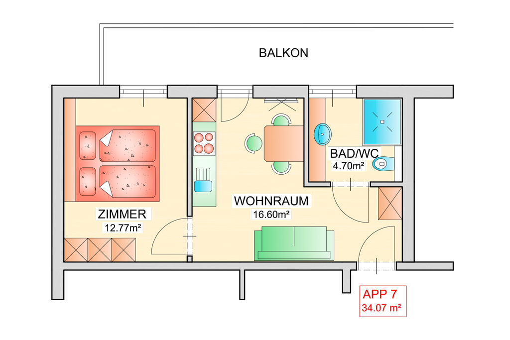 Haus Renate – Rauris | Appartement 7 | Grundriss