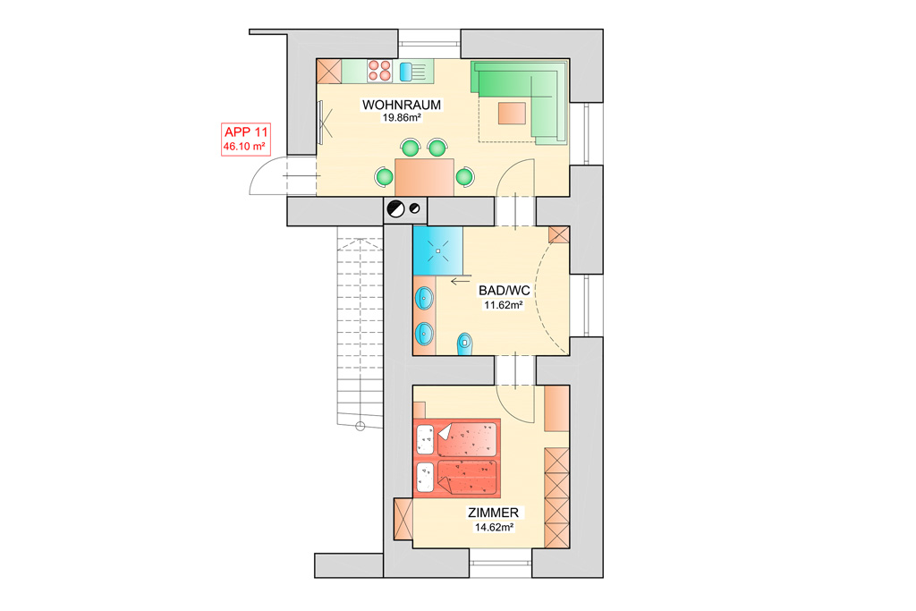 Haus Renate – Rauris | Appartement 11 | Grundriss